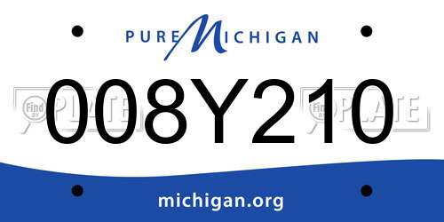 008Y210 Michigan License Plate