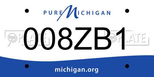 008ZB1 Michigan License Plate
