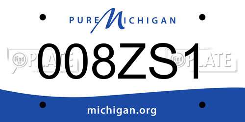 008ZS1 Michigan License Plate