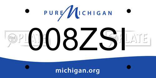 008ZSI Michigan License Plate