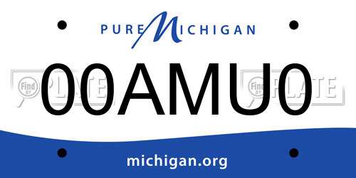 00AMU0 Michigan License Plate