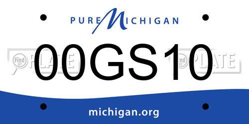 00GS10 Michigan License Plate