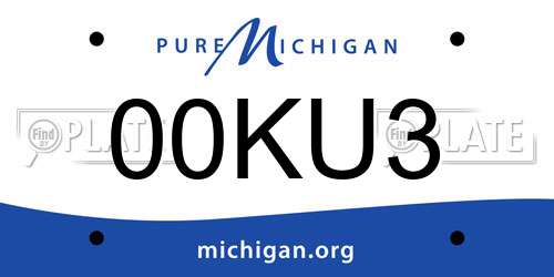 00KU3 Michigan License Plate