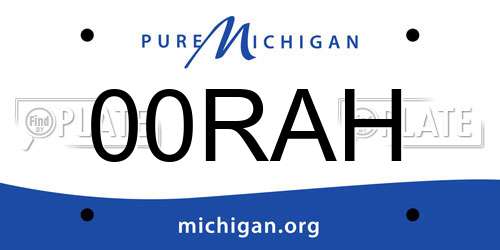 00RAH Michigan License Plate