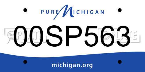 00SP563 Michigan License Plate