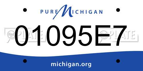 01095E7 Michigan License Plate