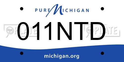 011NTD Michigan License Plate