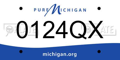 0124QX Michigan License Plate