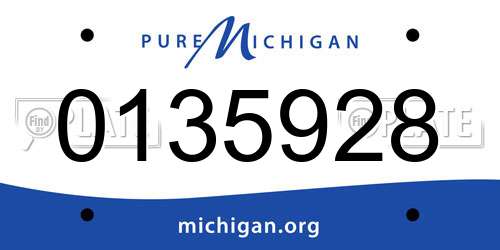 0135928 Michigan License Plate