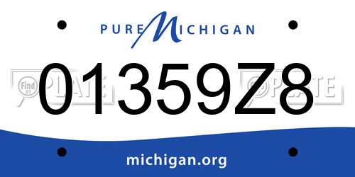 01359Z8 Michigan License Plate