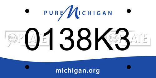 0138K3 Michigan License Plate