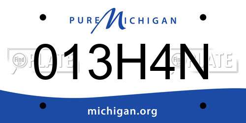 013H4N Michigan License Plate