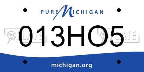 013HO5 Michigan License Plate