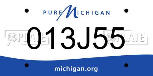 013J55 Michigan License Plate