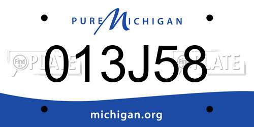 013J58 Michigan License Plate