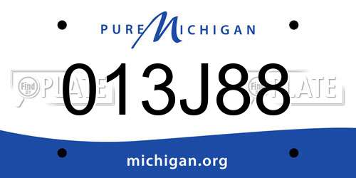 013J88 Michigan License Plate