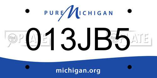 013JB5 Michigan License Plate