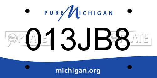 013JB8 Michigan License Plate