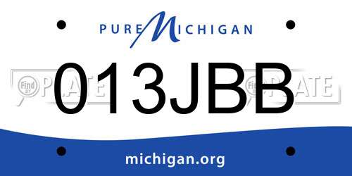 013JBB Michigan License Plate