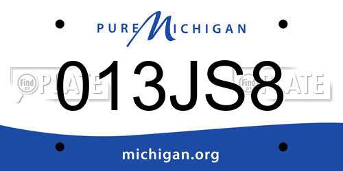 013JS8 Michigan License Plate