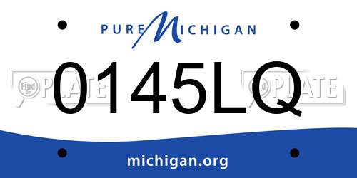 0145LQ Michigan License Plate