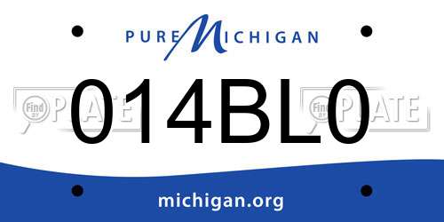 014BL0 Michigan License Plate