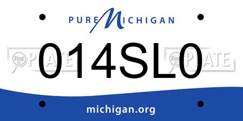 014SL0 Michigan License Plate