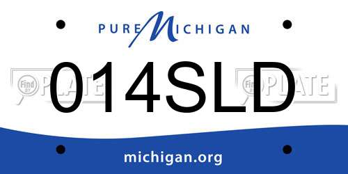 014SLD Michigan License Plate
