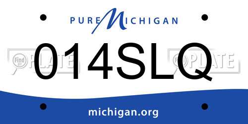 014SLQ Michigan License Plate