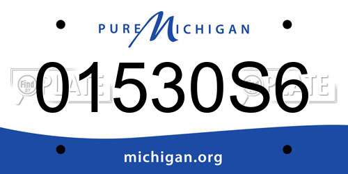 01530S6 Michigan License Plate