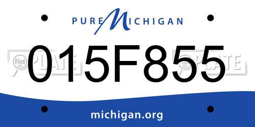 015F855 Michigan License Plate