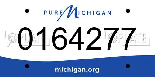 0164277 Michigan License Plate