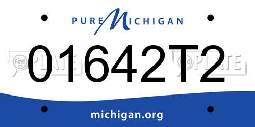 01642T2 Michigan License Plate