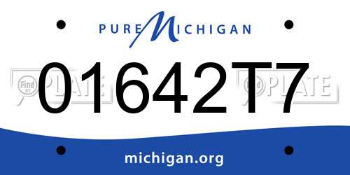 01642T7 Michigan License Plate