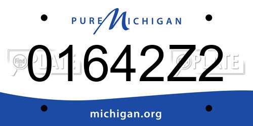 01642Z2 Michigan License Plate