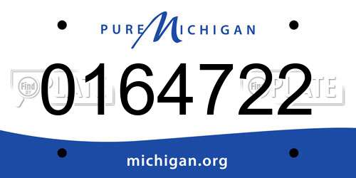 0164722 Michigan License Plate