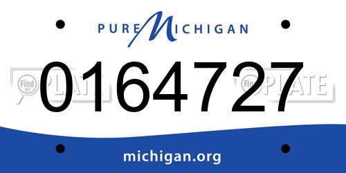 0164727 Michigan License Plate