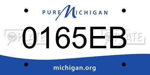 0165EB Michigan License Plate