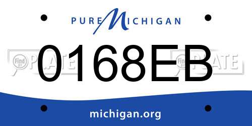 0168EB Michigan License Plate