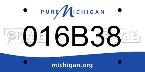 016B38 Michigan License Plate
