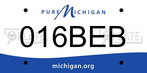 016BEB Michigan License Plate