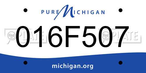 016F507 Michigan License Plate