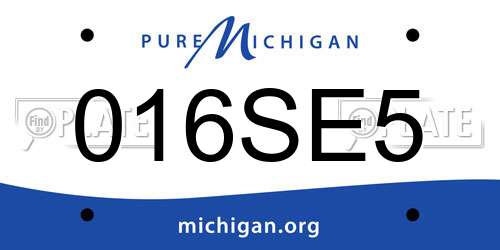 016SE5 Michigan License Plate