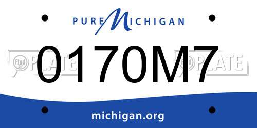 0170M7 Michigan License Plate