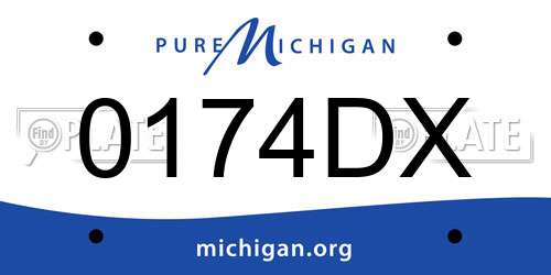 0174DX Michigan License Plate