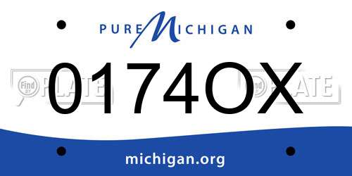 0174OX Michigan License Plate