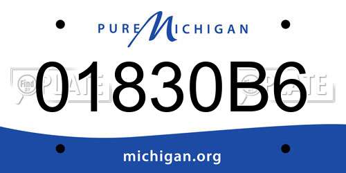 01830B6 Michigan License Plate