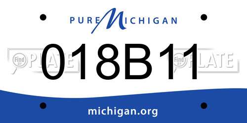 018B11 Michigan License Plate