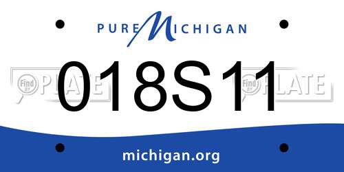 018S11 Michigan License Plate