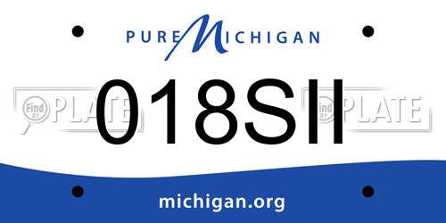018SII Michigan License Plate